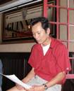 Audrey Jessup contest winner, Wayne Ng reading from his winning story